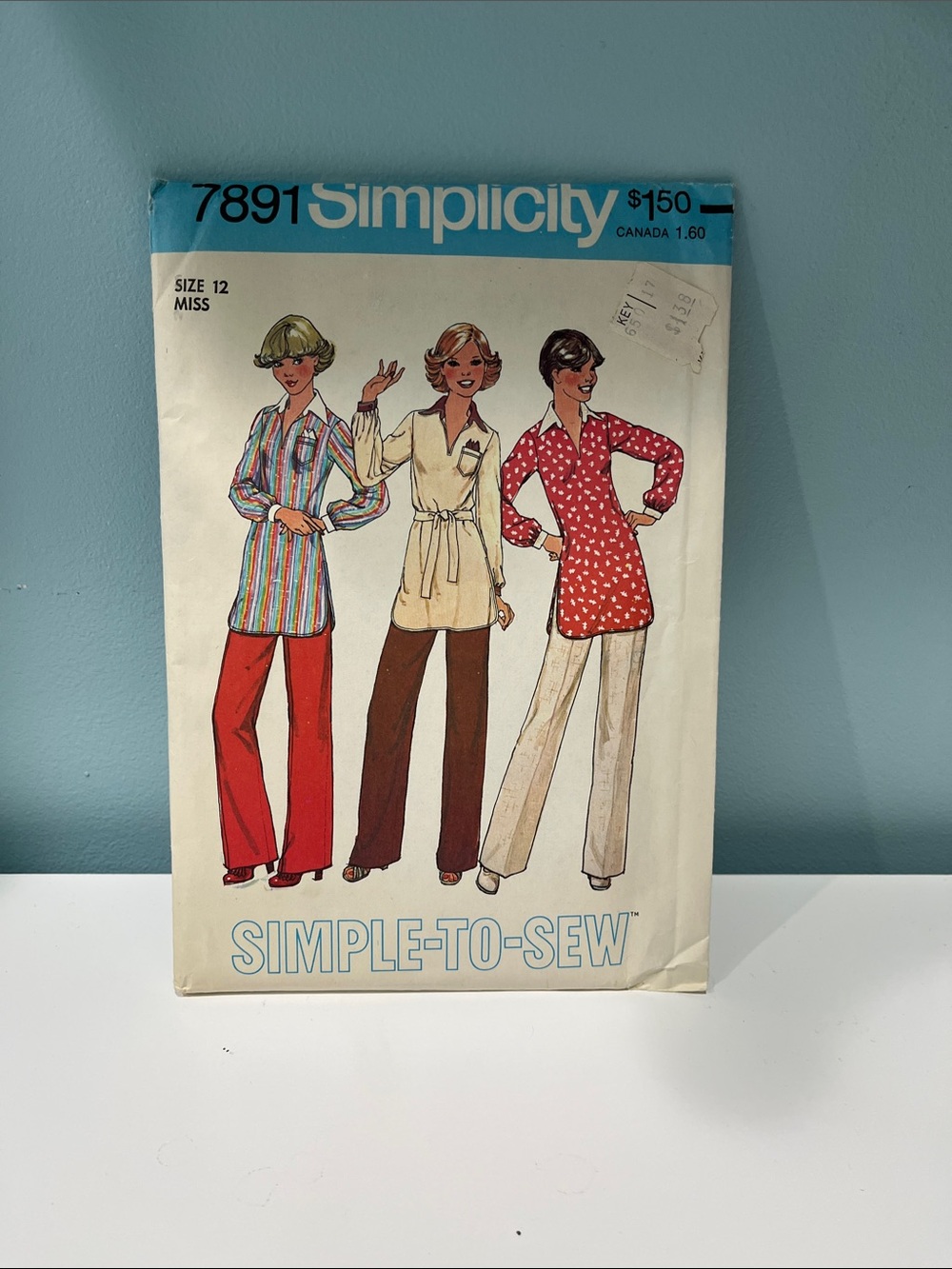 Simplicity Wide-Leg Pants & Tunic Pattern in Red, Brown, Cream Never Opened